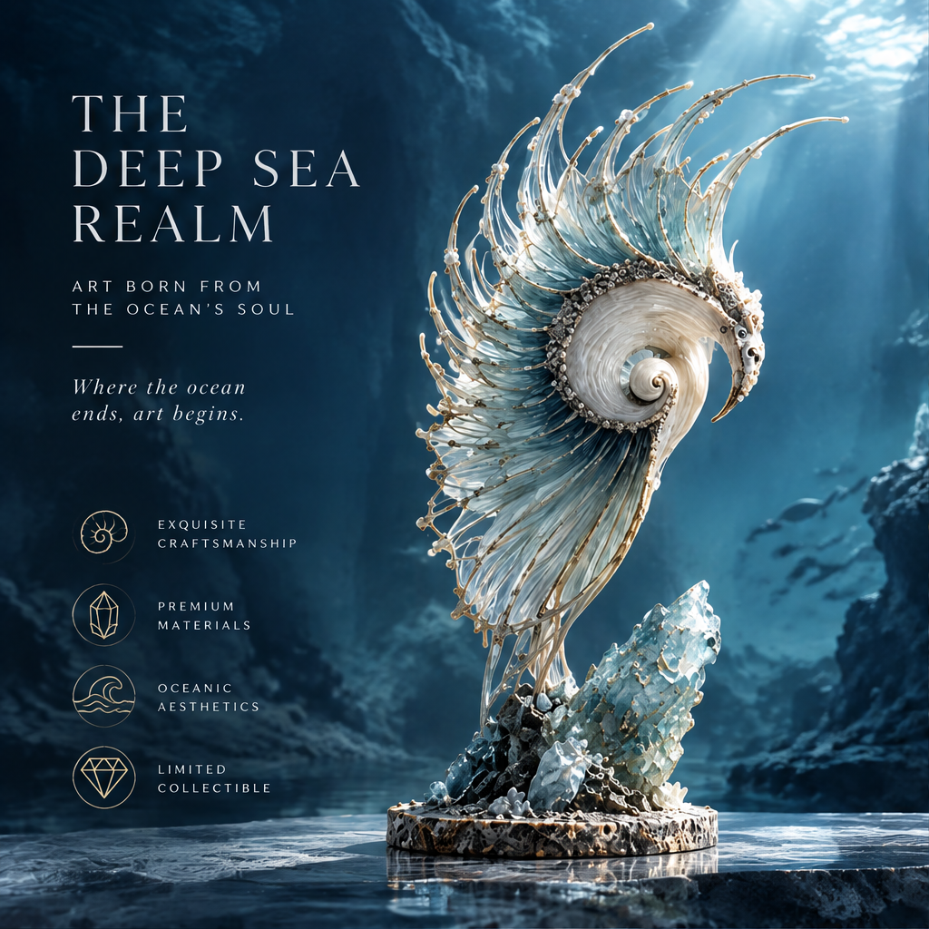 SOLVERNM® The Deep Sea Realm — art born from the ocean's soul, where the ocean ends art begins: exquisite craftsmanship, premium materials, oceanic aesthetics, limited collectible