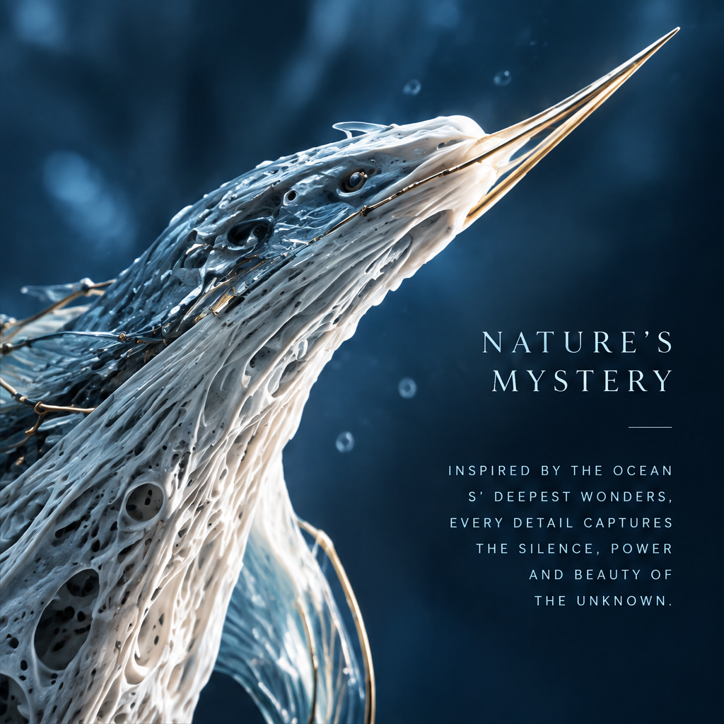 SOLVERNM® Abyssal Realm swordfish sculpture — Nature's Mystery: inspired by the ocean's deepest wonders, every detail captures the silence, power and beauty of the unknown