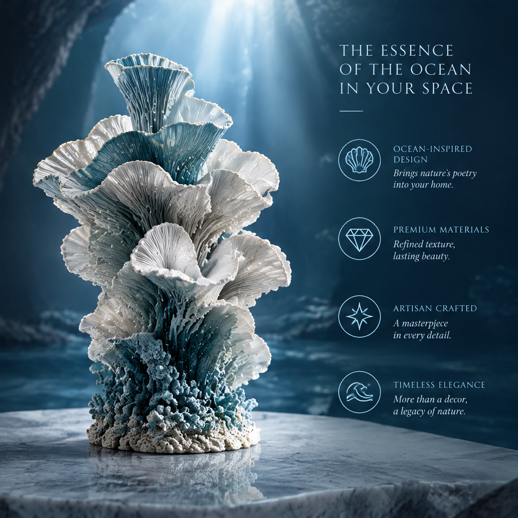 SOLVERNM® The Essence of the Ocean in Your Space — ocean-inspired design brings nature's poetry into your home; premium materials refined texture lasting beauty; artisan crafted a masterpiece in every detail; timeless elegance more than a decor a legacy of nature